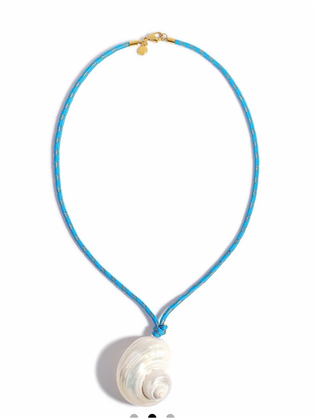 Seashell Pendant Necklace with Blue Cord
